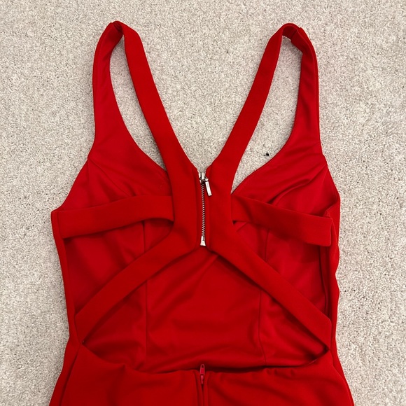 RED MIDI COCKTAIL DRESS - Picture 6 of 10